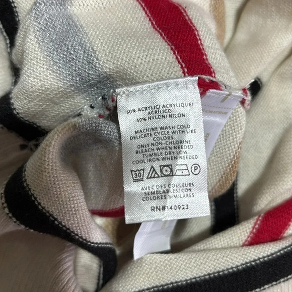 LOFT Knit V-neck,pullover,horizontal thin stripe sweater,super soft,multi color - Picture 10 of 10